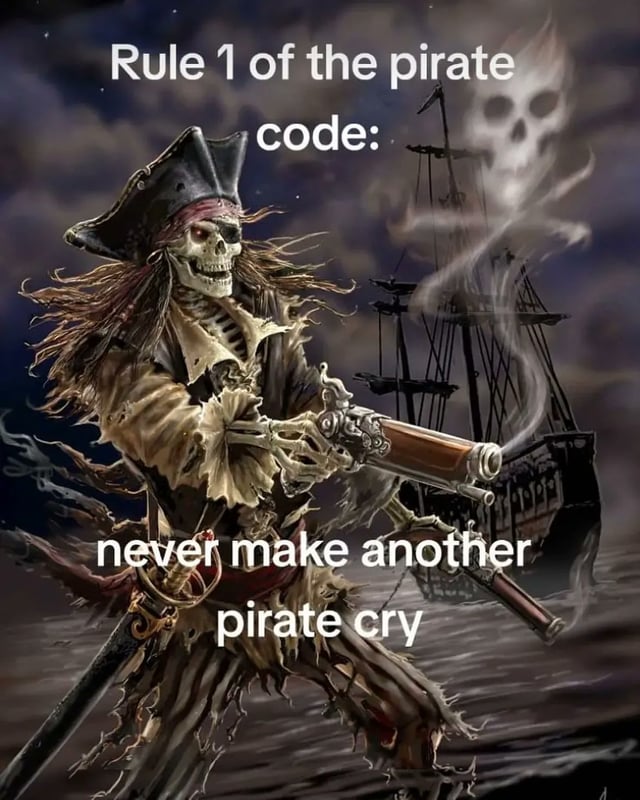 Rule 1 of the Pirate Code: Never Make Another Pirate Cry